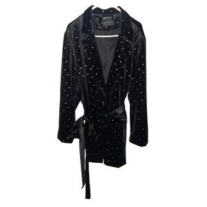 Bloom Chick button velvet belted pocketed polka dot black silver sparkly mini-26